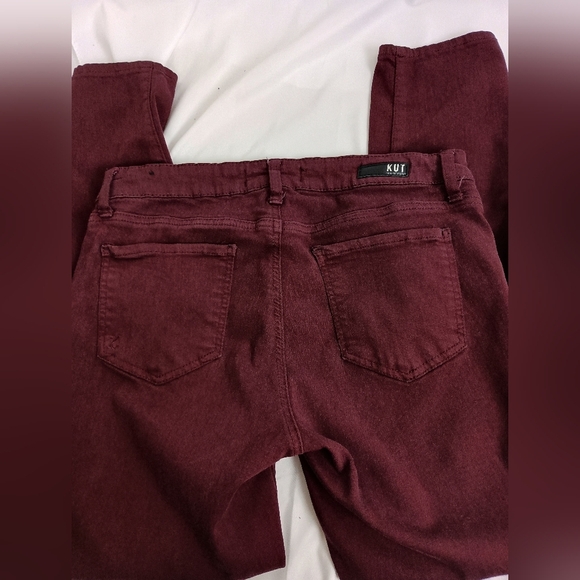 KUT FROM THE KLOTH Designer Burgundy Mauve Merlo Ankle Skinny Jeans (#1,403) - Picture 4 of 5